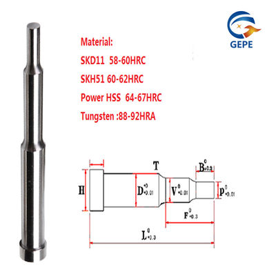 SKD61 多ステップパンチピン 48HRC-52HRC 模具産業のパンチ用
